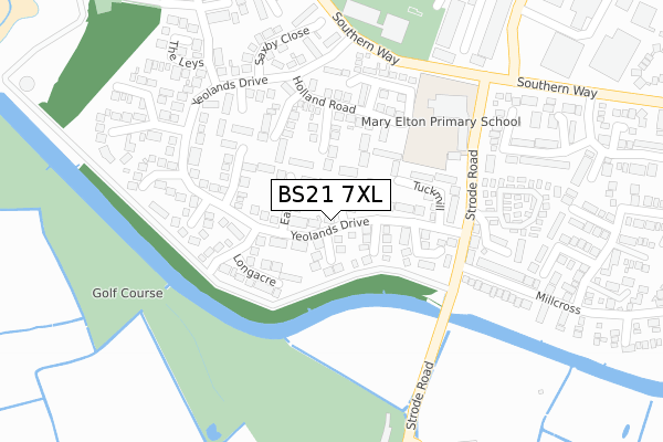 BS21 7XL map - large scale - OS Open Zoomstack (Ordnance Survey)