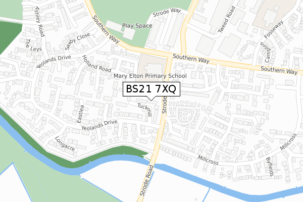 BS21 7XQ map - large scale - OS Open Zoomstack (Ordnance Survey)