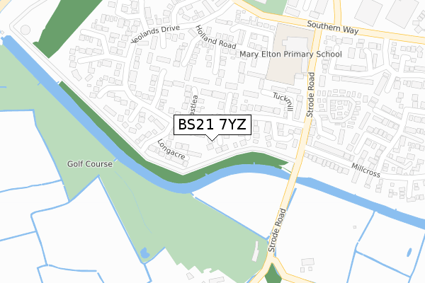 BS21 7YZ map - large scale - OS Open Zoomstack (Ordnance Survey)