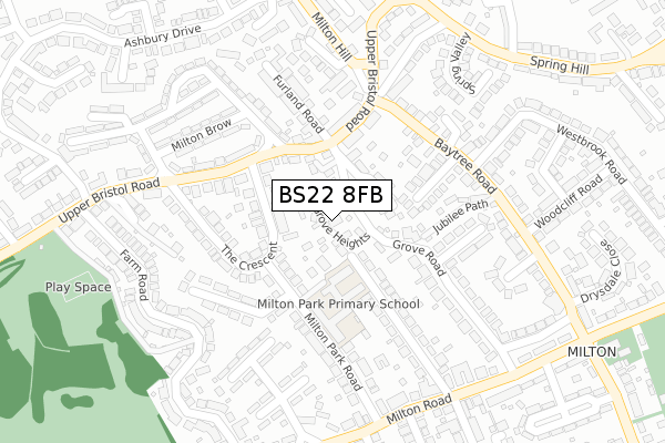 BS22 8FB map - large scale - OS Open Zoomstack (Ordnance Survey)