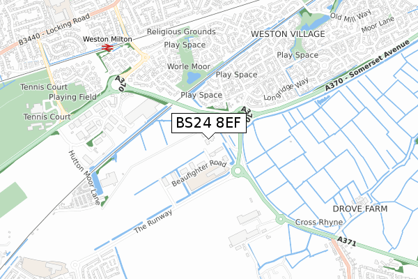 BS24 8EF map - small scale - OS Open Zoomstack (Ordnance Survey)