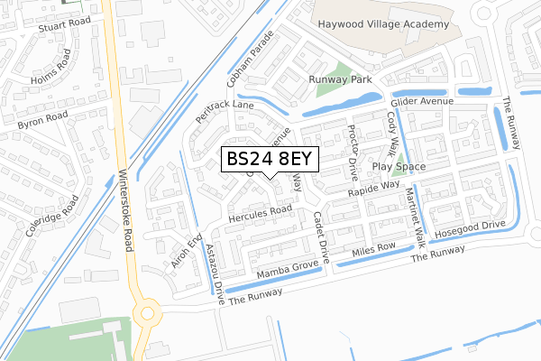 BS24 8EY map - large scale - OS Open Zoomstack (Ordnance Survey)