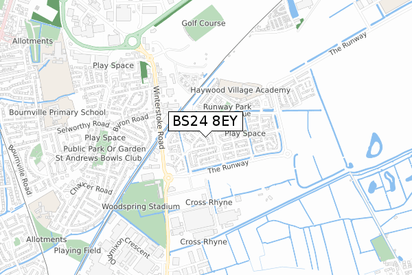 BS24 8EY map - small scale - OS Open Zoomstack (Ordnance Survey)