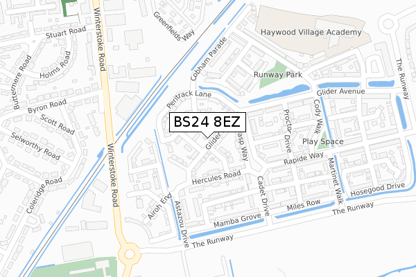 BS24 8EZ map - large scale - OS Open Zoomstack (Ordnance Survey) BS24 8EZ map - large scale - OS Open Zoomstack (Ordnance Survey)