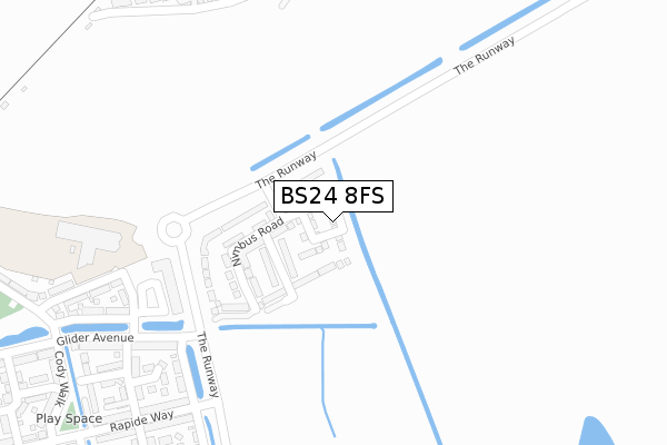 BS24 8FS map - large scale - OS Open Zoomstack (Ordnance Survey)