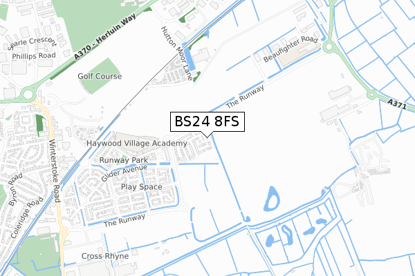 BS24 8FS map - small scale - OS Open Zoomstack (Ordnance Survey)