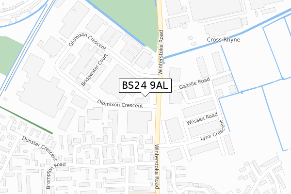 BS24 9AL map - large scale - OS Open Zoomstack (Ordnance Survey)