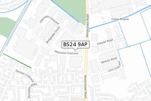 BS24 9AP map - large scale - OS Open Zoomstack (Ordnance Survey)