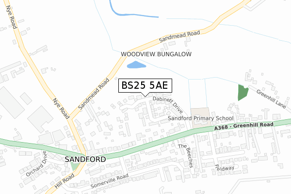 BS25 5AE map - large scale - OS Open Zoomstack (Ordnance Survey)