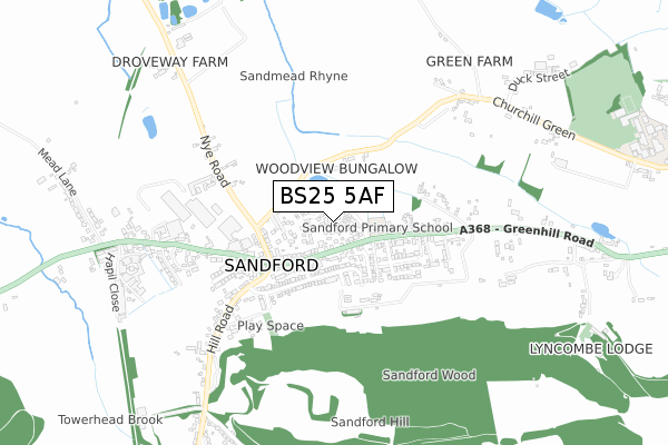 BS25 5AF map - small scale - OS Open Zoomstack (Ordnance Survey)