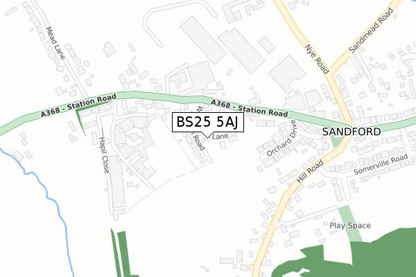 BS25 5AJ map - large scale - OS Open Zoomstack (Ordnance Survey)