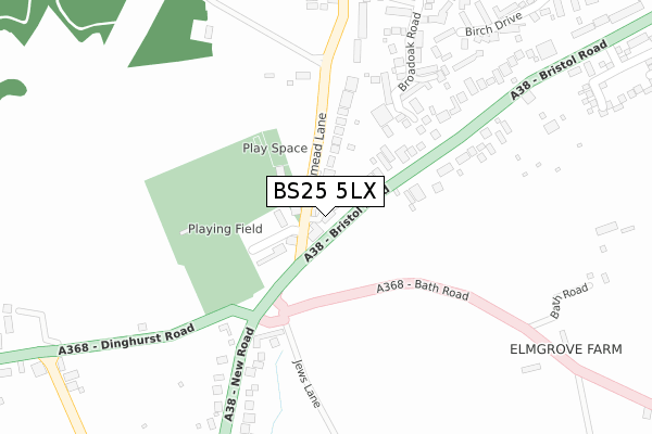 BS25 5LX map - large scale - OS Open Zoomstack (Ordnance Survey)