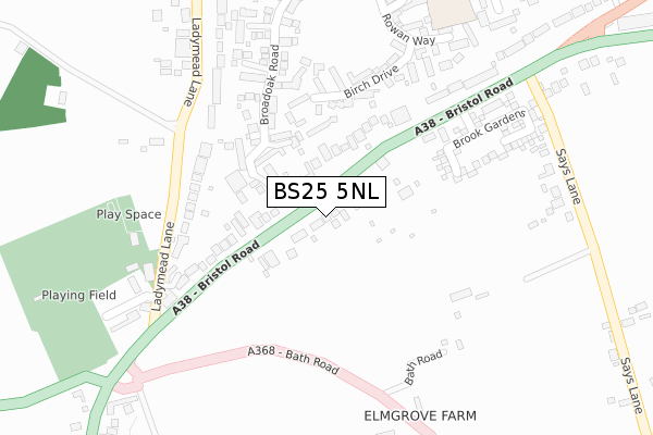 BS25 5NL map - large scale - OS Open Zoomstack (Ordnance Survey)