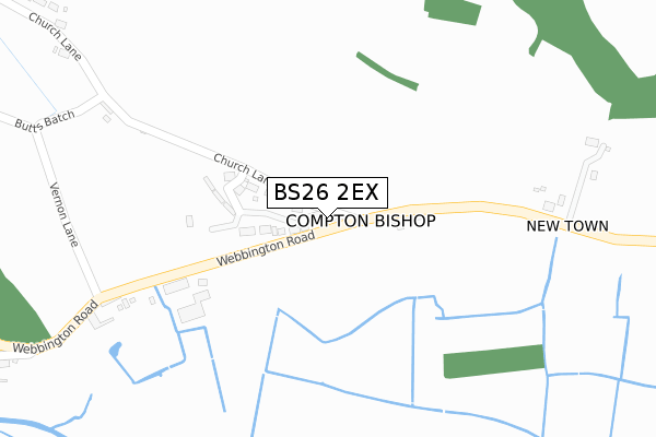 BS26 2EX map - large scale - OS Open Zoomstack (Ordnance Survey)