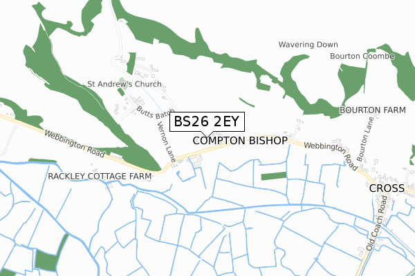 BS26 2EY map - small scale - OS Open Zoomstack (Ordnance Survey)