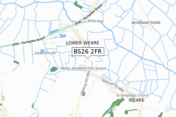 BS26 2FR map - small scale - OS Open Zoomstack (Ordnance Survey)