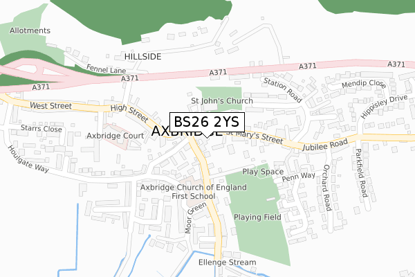 BS26 2YS map - large scale - OS Open Zoomstack (Ordnance Survey)