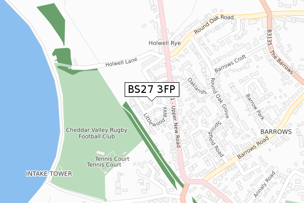 BS27 3FP map - large scale - OS Open Zoomstack (Ordnance Survey)