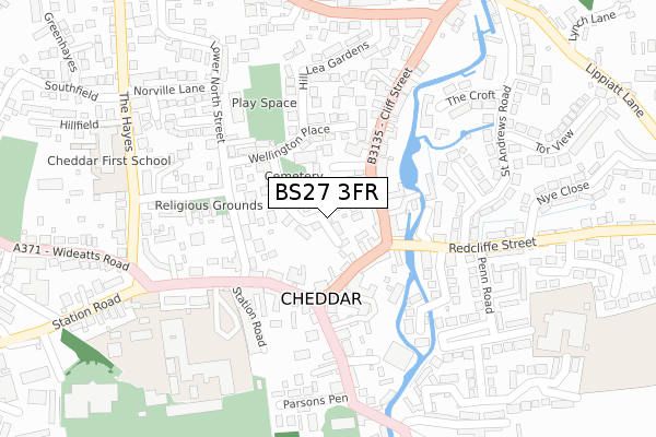 BS27 3FR map - large scale - OS Open Zoomstack (Ordnance Survey)