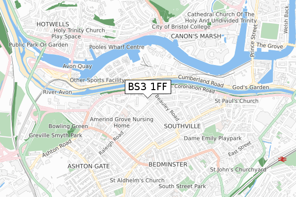 BS3 1FF map - small scale - OS Open Zoomstack (Ordnance Survey) BS3 1FF map - small scale - OS Open Zoomstack (Ordnance Survey)