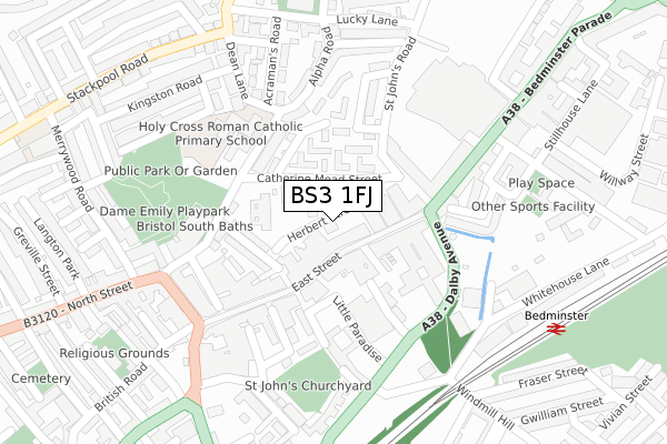 BS3 1FJ map - large scale - OS Open Zoomstack (Ordnance Survey)