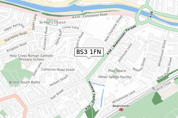 BS3 1FN map - large scale - OS Open Zoomstack (Ordnance Survey)