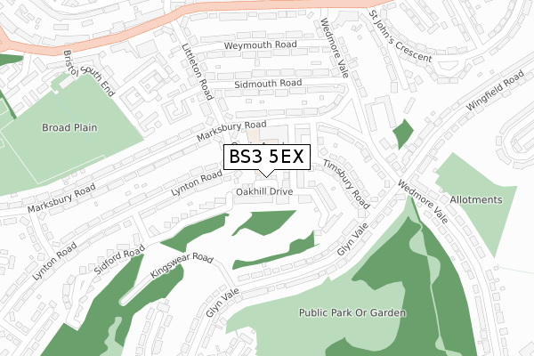 BS3 5EX map - large scale - OS Open Zoomstack (Ordnance Survey)