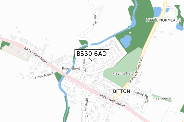 BS30 6AD map - large scale - OS Open Zoomstack (Ordnance Survey)