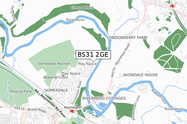 BS31 2GE map - small scale - OS Open Zoomstack (Ordnance Survey)