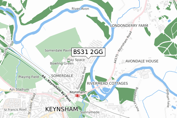 BS31 2GG map - small scale - OS Open Zoomstack (Ordnance Survey)