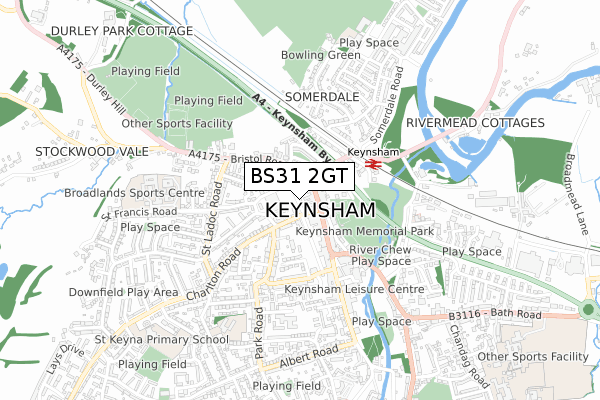 BS31 2GT map - small scale - OS Open Zoomstack (Ordnance Survey)