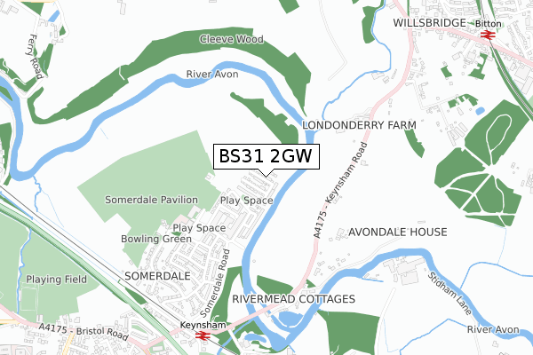 BS31 2GW map - small scale - OS Open Zoomstack (Ordnance Survey) BS31 2GW map - small scale - OS Open Zoomstack (Ordnance Survey)