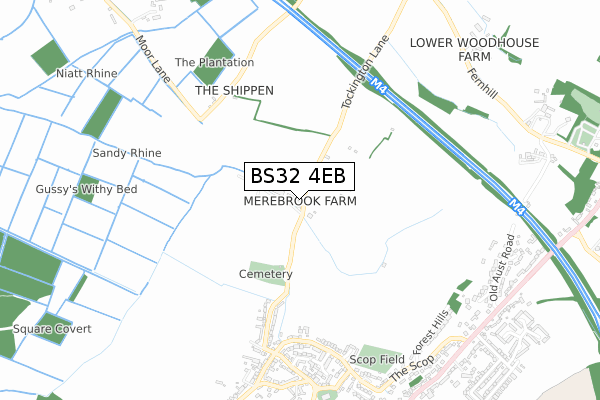 BS32 4EB map - small scale - OS Open Zoomstack (Ordnance Survey)