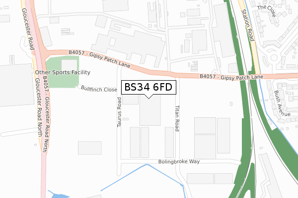 BS34 6FD map - large scale - OS Open Zoomstack (Ordnance Survey)