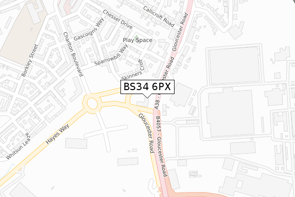 BS34 6PX map - large scale - OS Open Zoomstack (Ordnance Survey) BS34 6PX map - large scale - OS Open Zoomstack (Ordnance Survey)