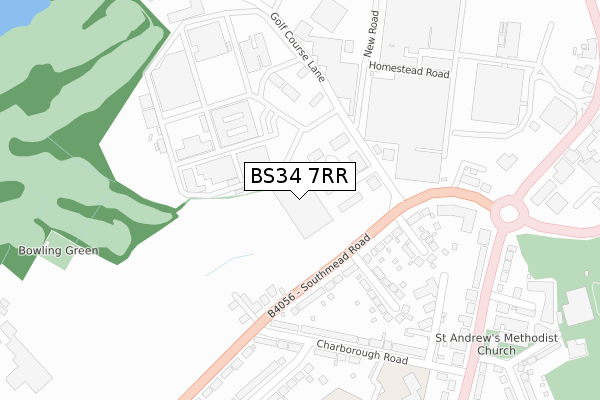 BS34 7RR map - large scale - OS Open Zoomstack (Ordnance Survey)