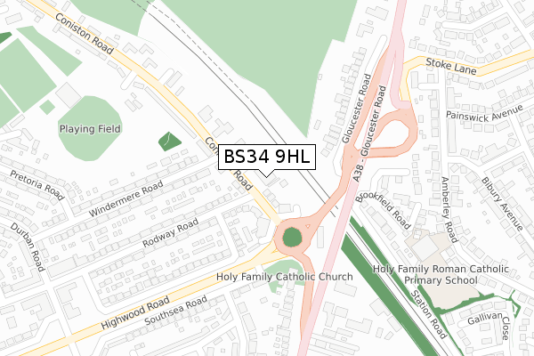 BS34 9HL map - large scale - OS Open Zoomstack (Ordnance Survey) BS34 9HL map - large scale - OS Open Zoomstack (Ordnance Survey)