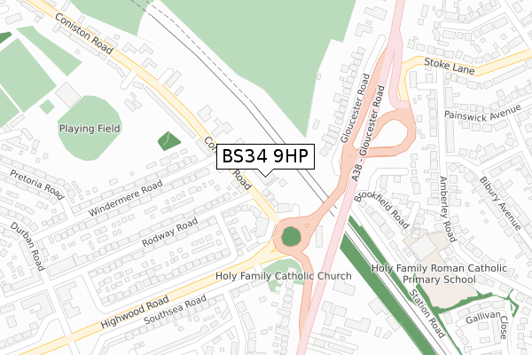 BS34 9HP map - large scale - OS Open Zoomstack (Ordnance Survey) BS34 9HP map - large scale - OS Open Zoomstack (Ordnance Survey)