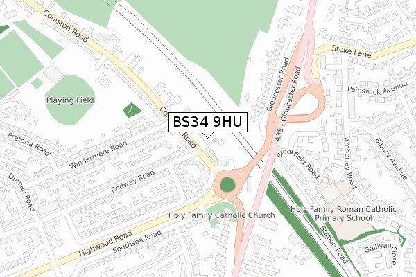 BS34 9HU map - large scale - OS Open Zoomstack (Ordnance Survey) BS34 9HU map - large scale - OS Open Zoomstack (Ordnance Survey)