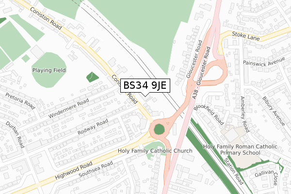 BS34 9JE map - large scale - OS Open Zoomstack (Ordnance Survey) BS34 9JE map - large scale - OS Open Zoomstack (Ordnance Survey)