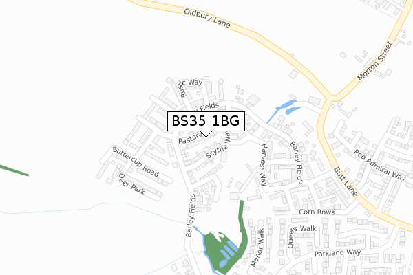 BS35 1BG map - large scale - OS Open Zoomstack (Ordnance Survey)