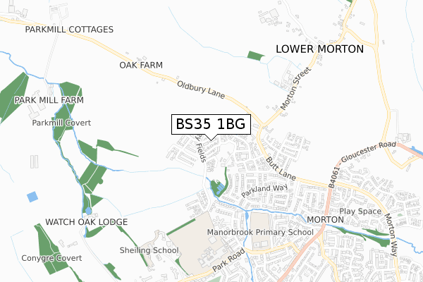 BS35 1BG map - small scale - OS Open Zoomstack (Ordnance Survey)