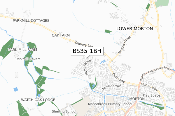 BS35 1BH map - small scale - OS Open Zoomstack (Ordnance Survey)