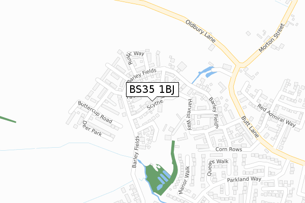 BS35 1BJ map - large scale - OS Open Zoomstack (Ordnance Survey)