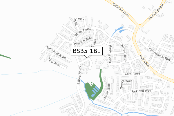 BS35 1BL map - large scale - OS Open Zoomstack (Ordnance Survey)