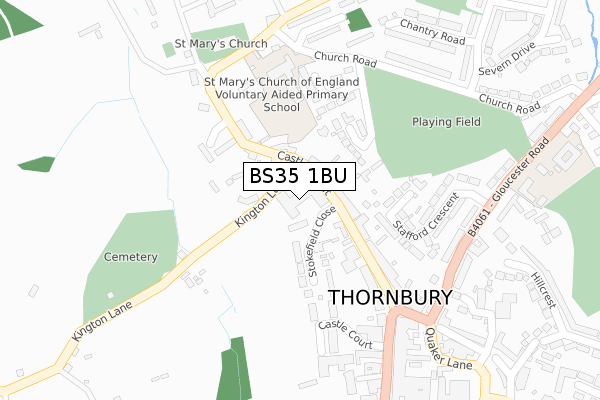 BS35 1BU map - large scale - OS Open Zoomstack (Ordnance Survey)