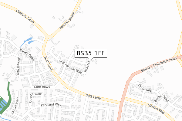 BS35 1FF map - large scale - OS Open Zoomstack (Ordnance Survey)