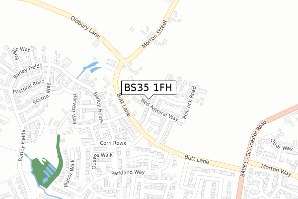 BS35 1FH map - large scale - OS Open Zoomstack (Ordnance Survey)