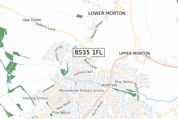 BS35 1FL map - small scale - OS Open Zoomstack (Ordnance Survey) BS35 1FL map - small scale - OS Open Zoomstack (Ordnance Survey)