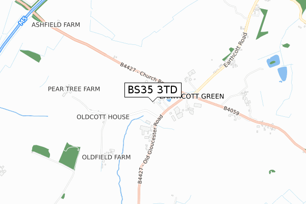 BS35 3TD map - small scale - OS Open Zoomstack (Ordnance Survey)